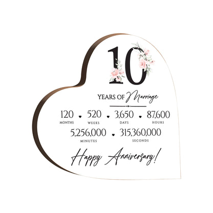 10 Years of Marriage Anniversary Heart Block