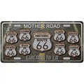 Route 66 Black Top Metal Novelty License Plate