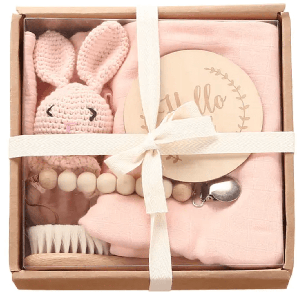 Welcome Baby Gift Box Charming 6-Piece Grey Set for Newborns