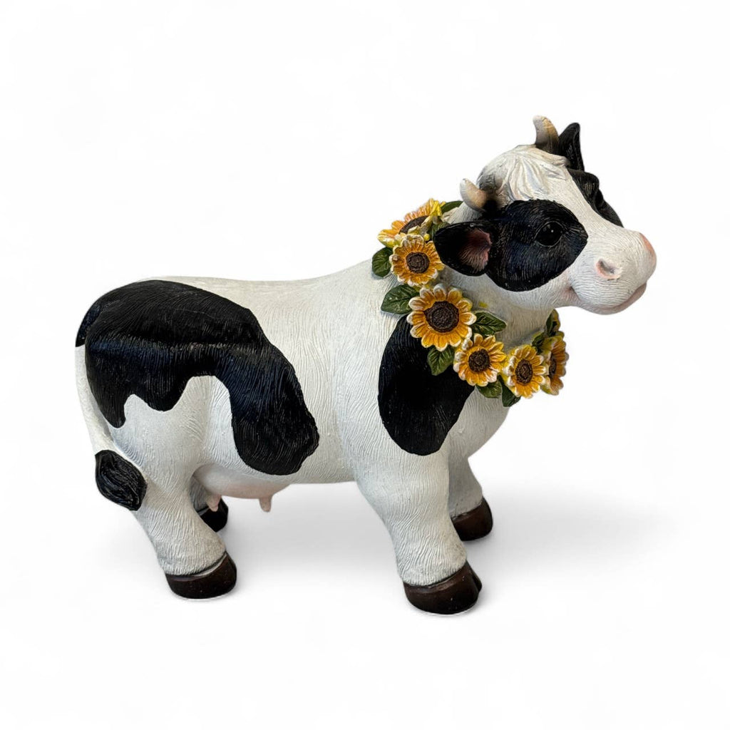Sunflower Cow Figurine