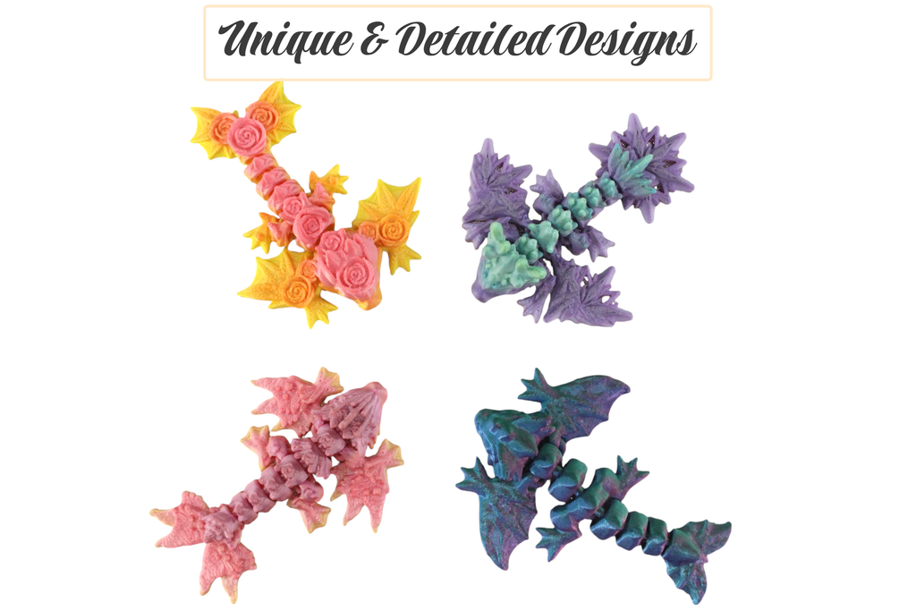 3D Printed Cute Baby Dragon Wyverns,  Mixed Color