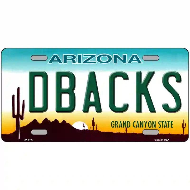 Dbacks Arizona State Novelty Metal License Plate