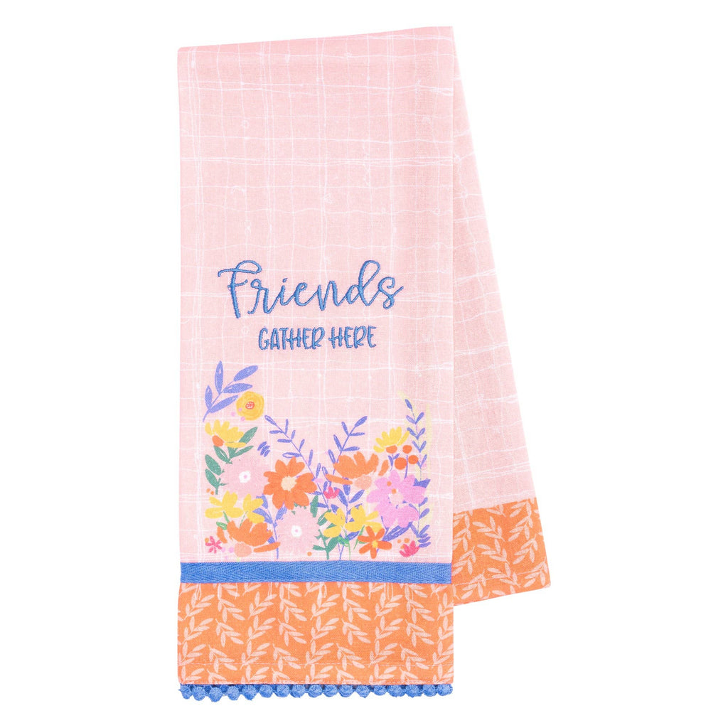 Friends Gather Here Tea Towel