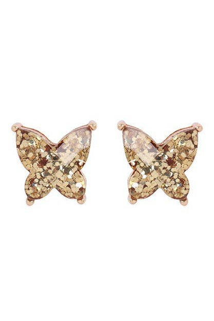 Butterfly Glittered Epoxy Earrings