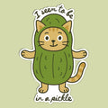 I Seem to Be in a Pickle Cat Sticker/Decal