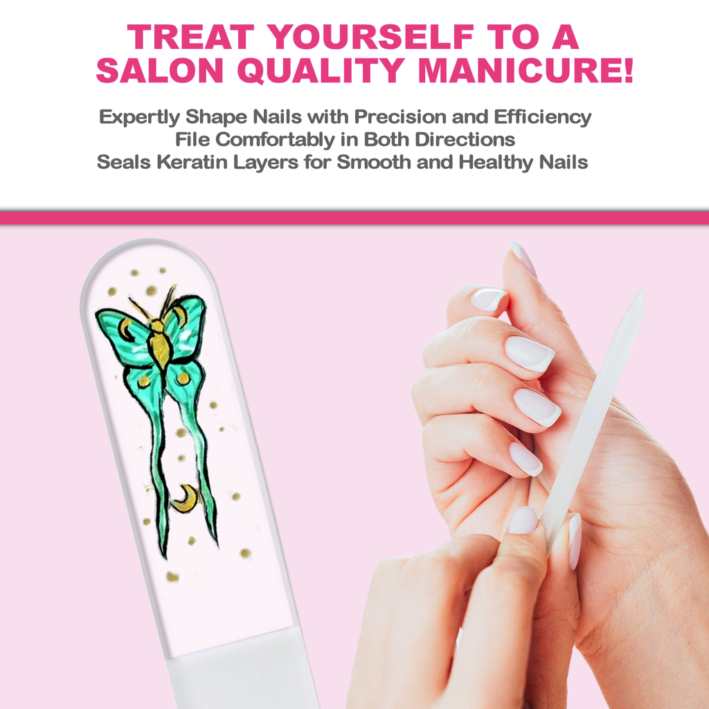 Moon Moth Luna New Beginnings Hand Painted Crystal Nail File: Medium