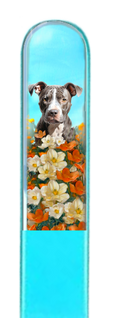 Terrier Pit Bull Pitty Dog 3D Pet Colored Crystal Nail File: Medium