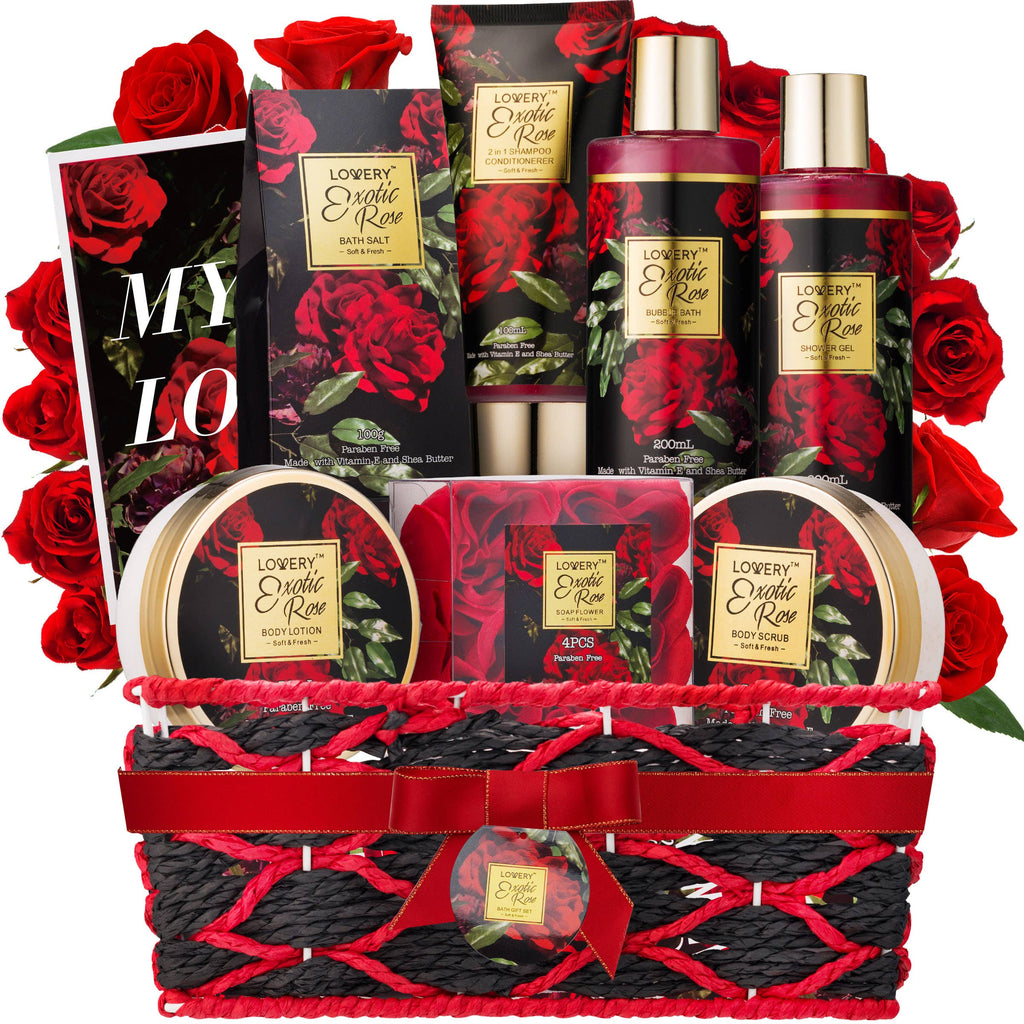 Exotic Rose Bath and Body Gift Basket