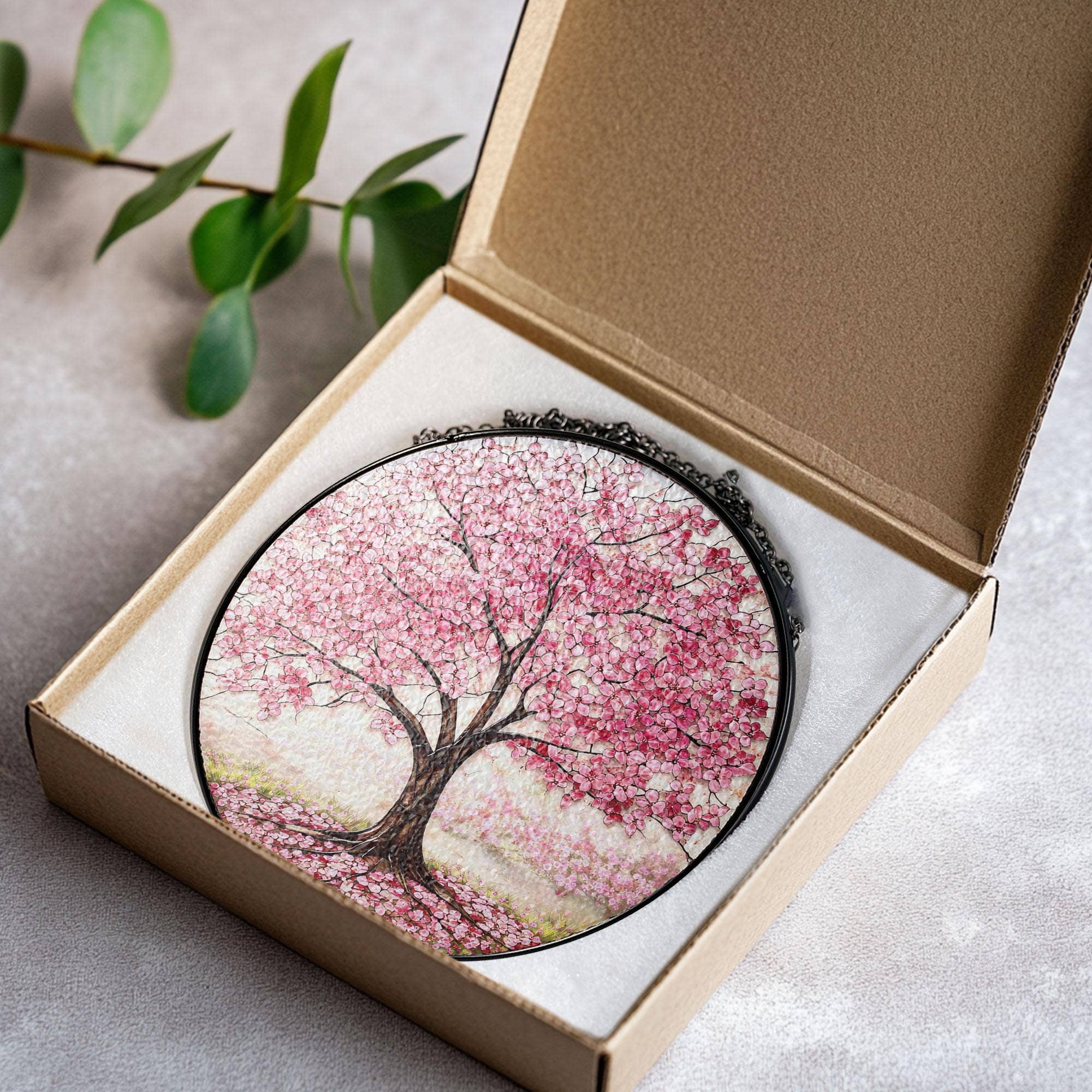 Cherry Blossom Tree Stained Glass Suncatcher