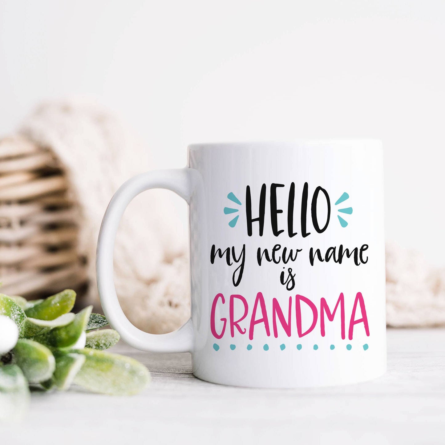 Hello, My New Name is Grandma Ceramic Mug