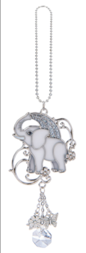 Elephant Silver Car Charm