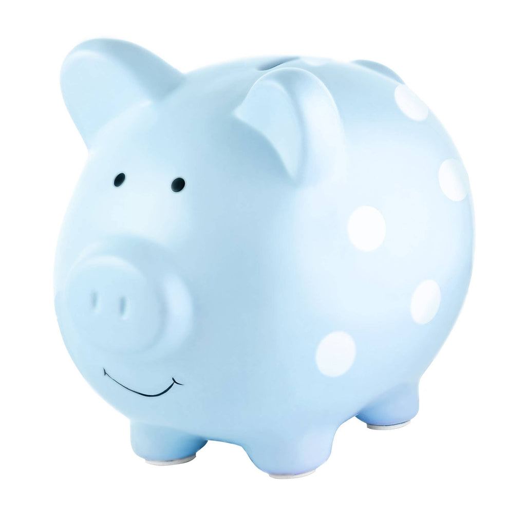 Polka Dot Piggy Bank: Blue