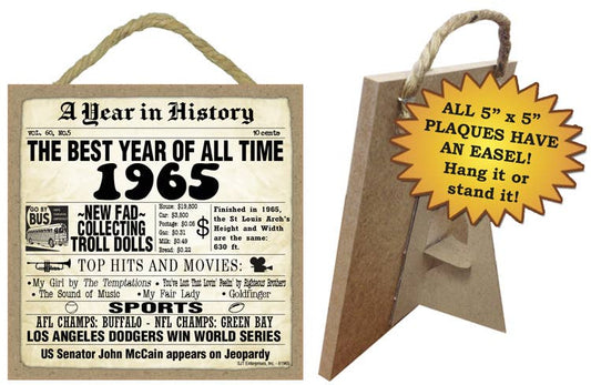 1965 A Year in History Wood Sign