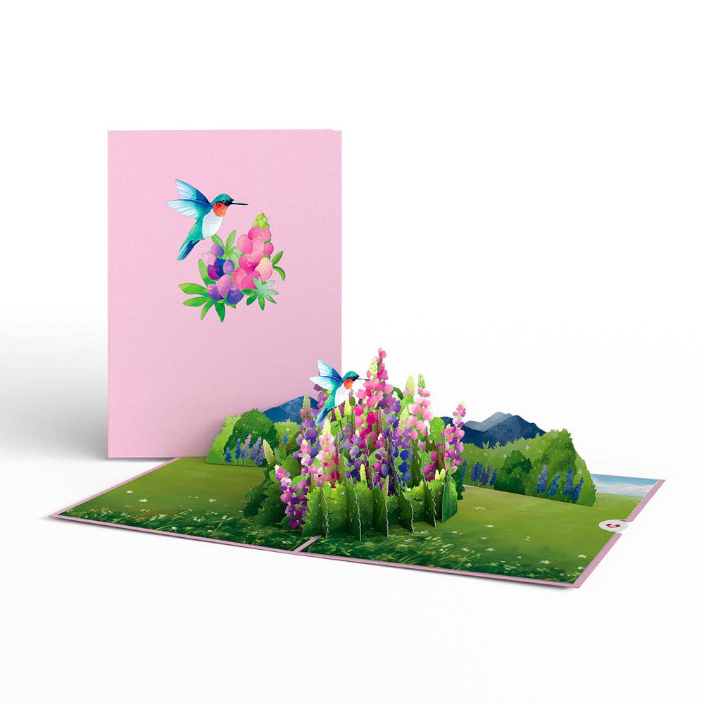 Lupine Hummingbird Lovepop Card