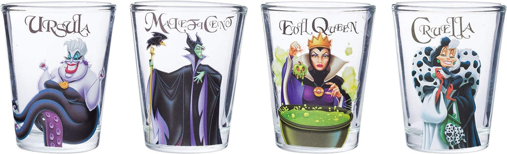 Disney Villains 4pc Mini Glass Set