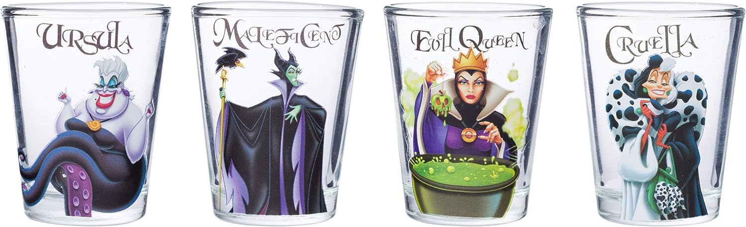 Disney Villains 4pc Mini Glass Set
