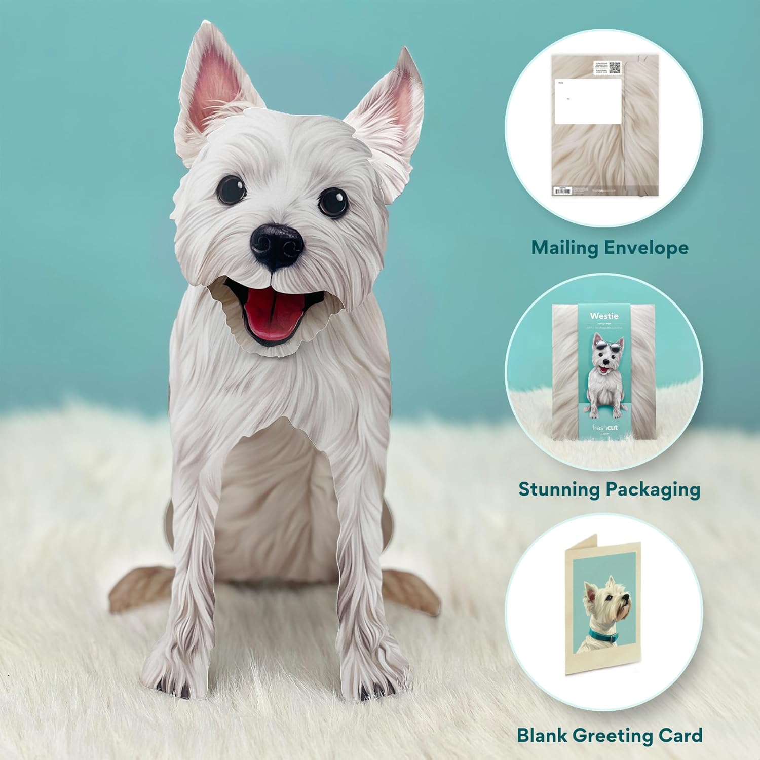 Westie FreshCut Paper - Pop Up Pet Card