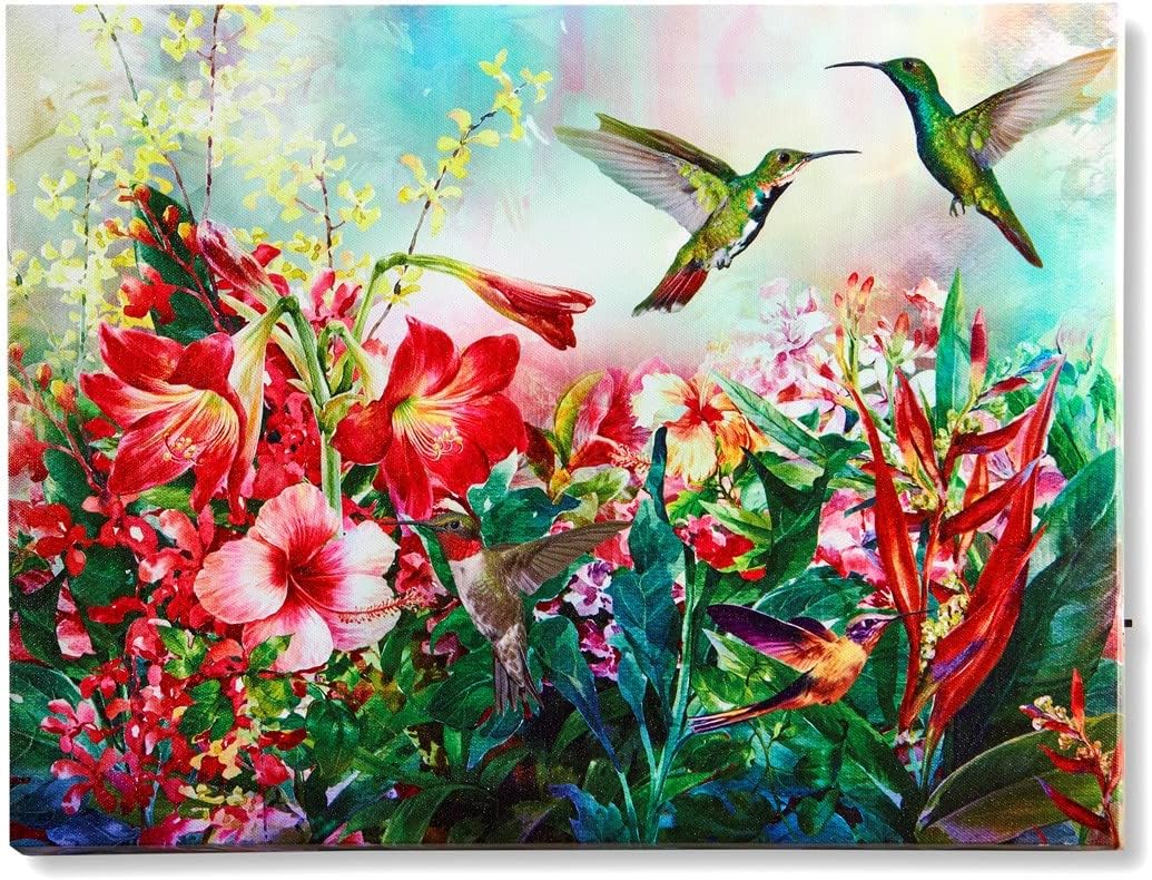 Hummingbird and Flower LED Print