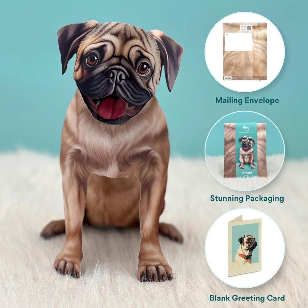 Pug FreshCut Paper - Pop Up Pet Card