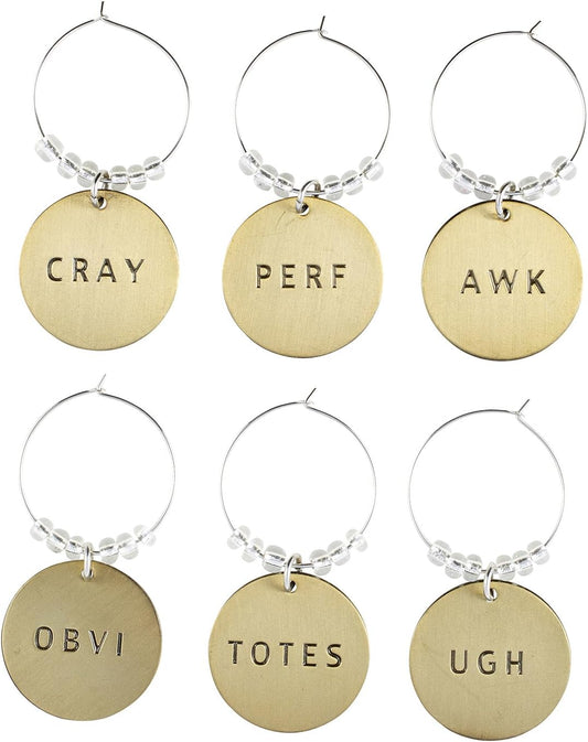 Fun Abbreviations Wine Glass Charms