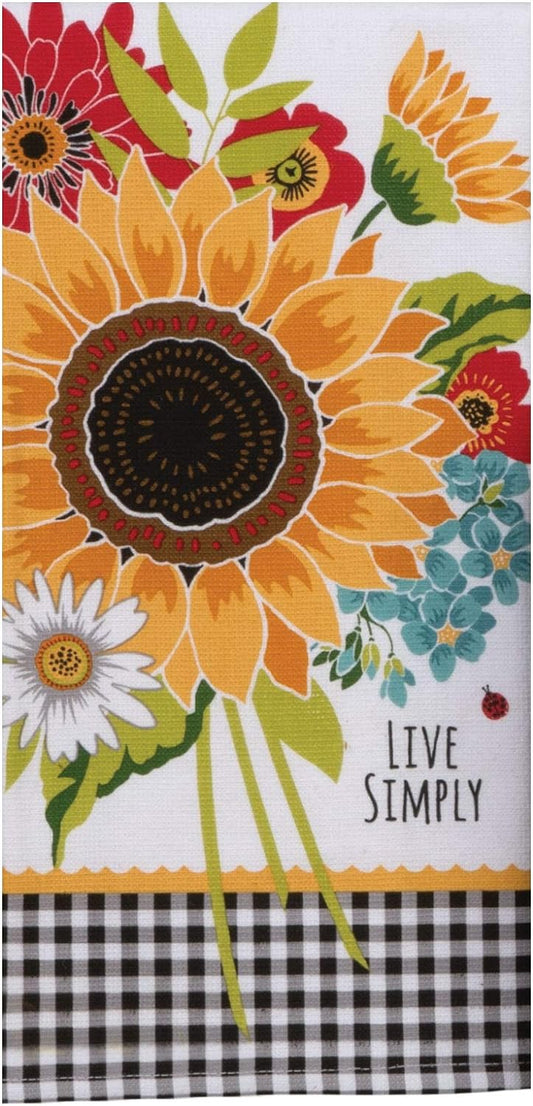 Live Simply Sunflower Charm Kitchen Towel