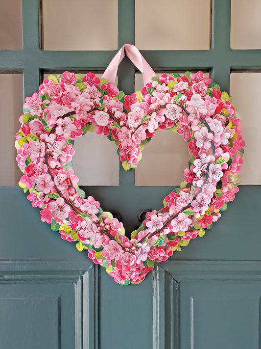 Cherry Blossoms FreshCut Paper - Pop Up Heart Wreath