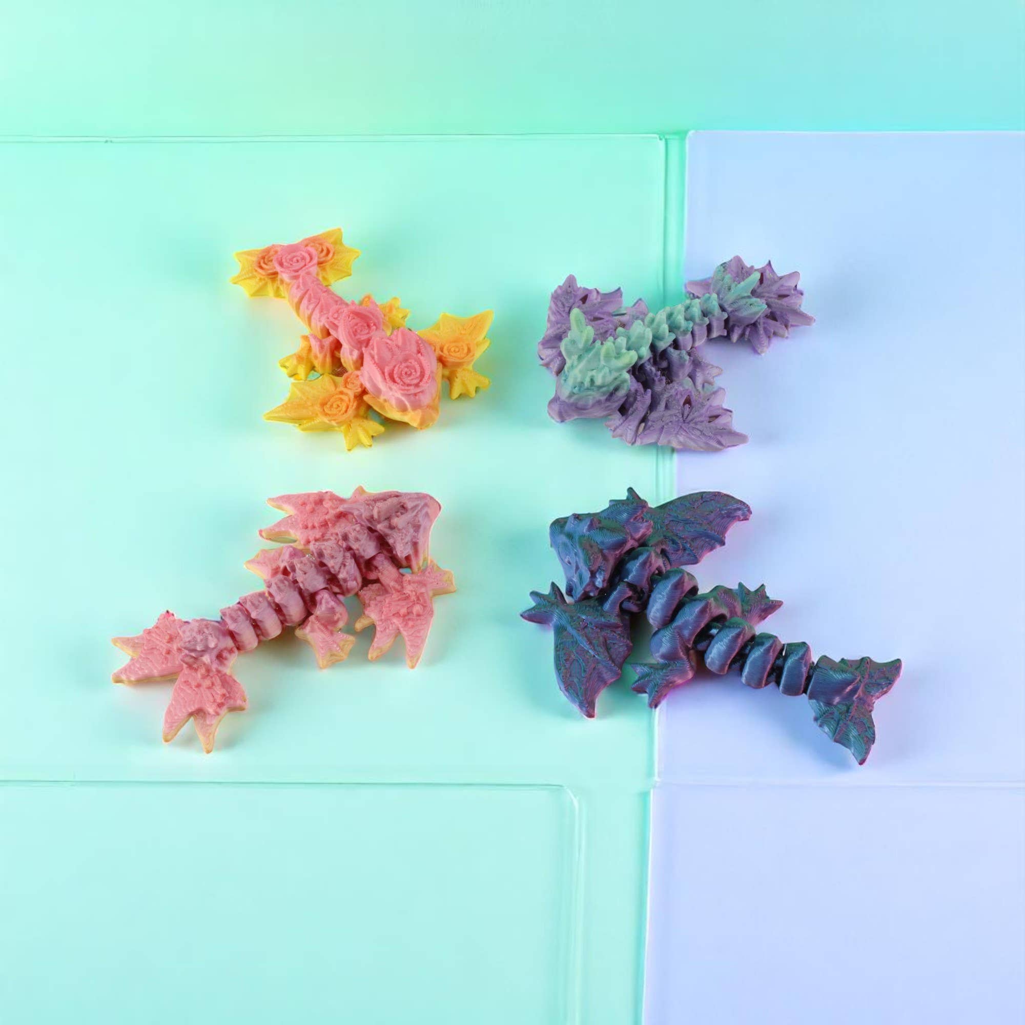 3D Printed Cute Baby Dragon Wyverns,  Mixed Color