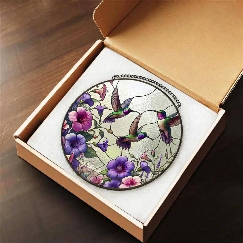 Hummingbird Stained Glass Suncatcher