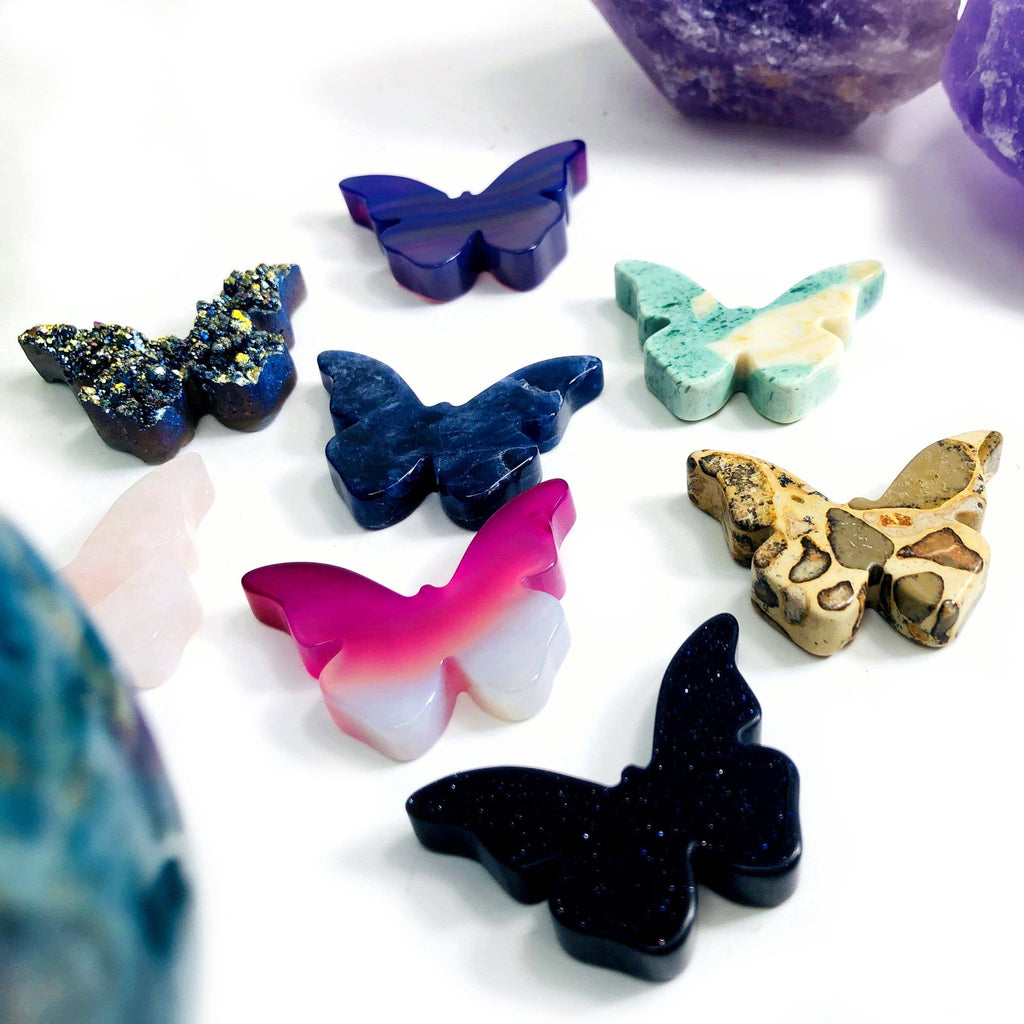 Butterfly Gemstone Cabochon Pink Agate