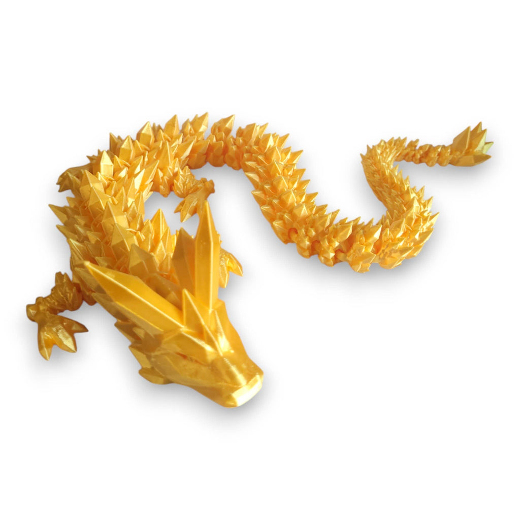 3D Printed Articulated Crystal Dragon: Tri-Color Red Blue Green / 12 inch