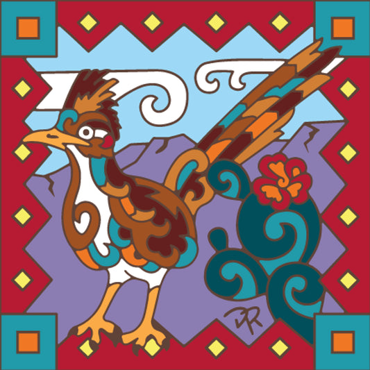 Stylized Roadrunner Tile