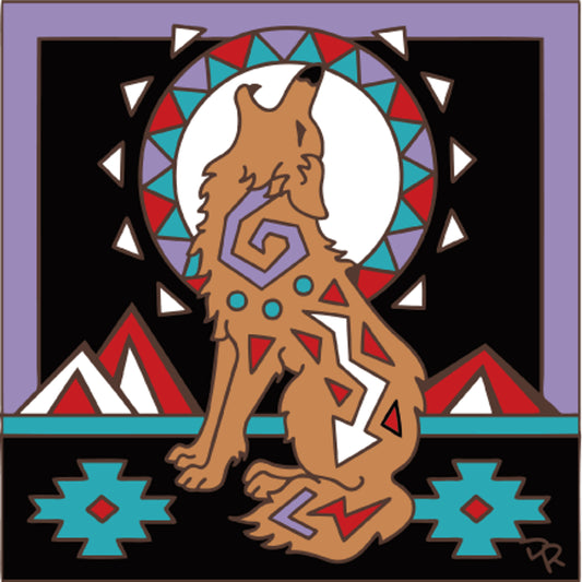 Southwest Howling Coyote Tile
