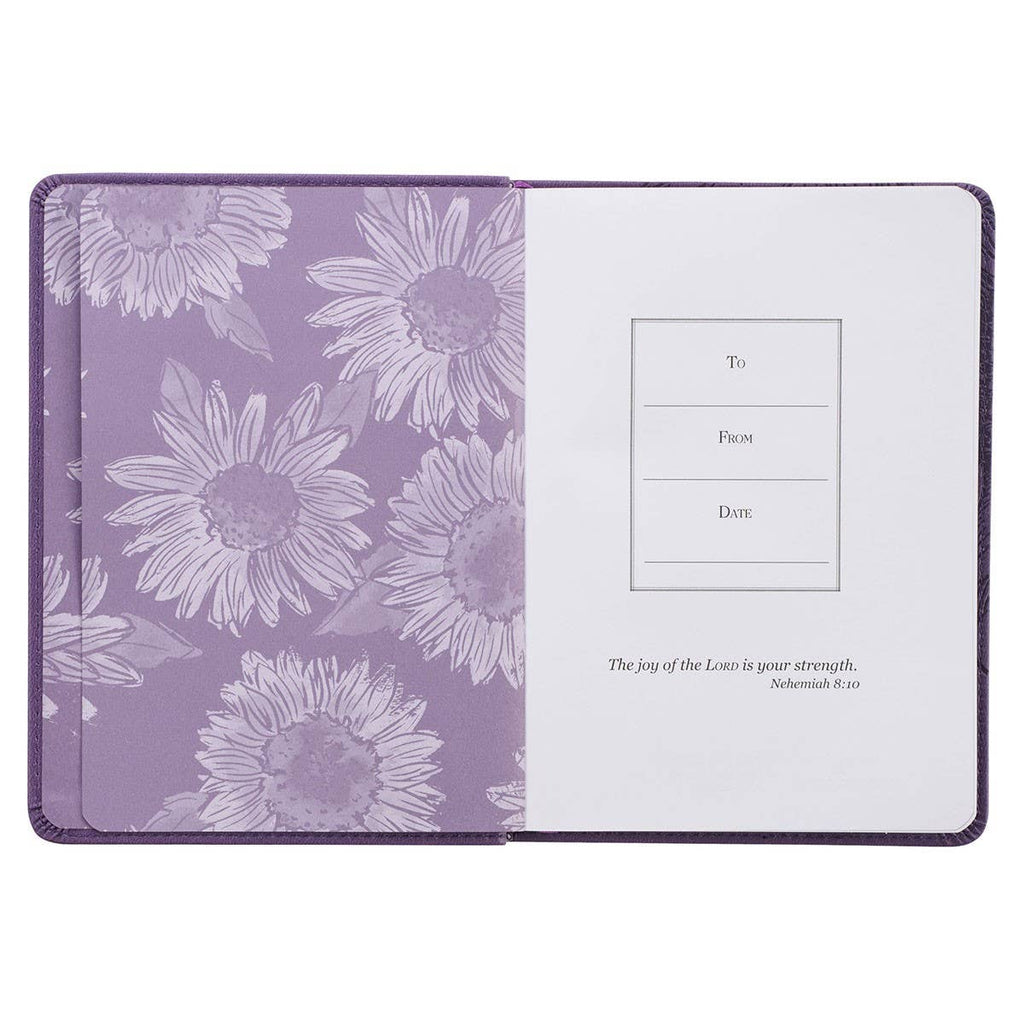 She is Clothed..Purple Sunflower Faux Leather Journal
