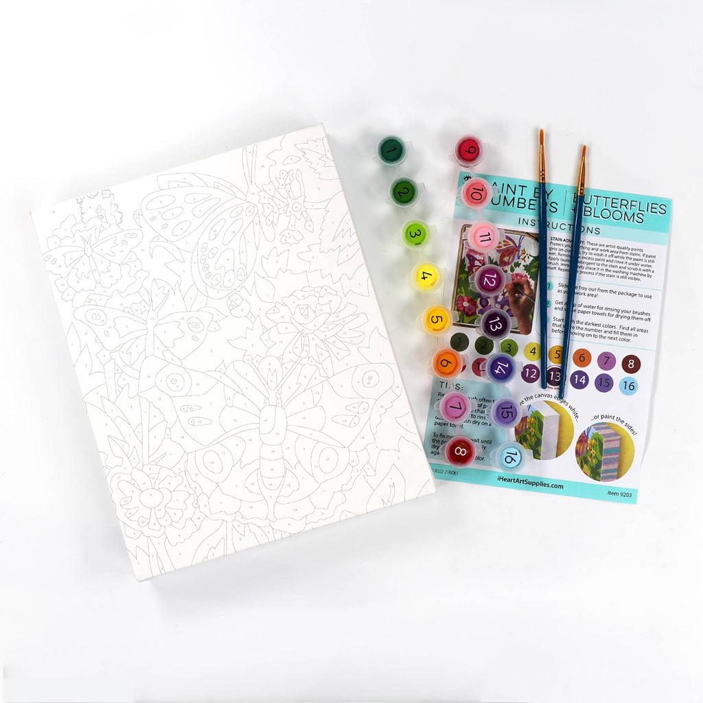 Paint By Numbers Butterflies + Blooms