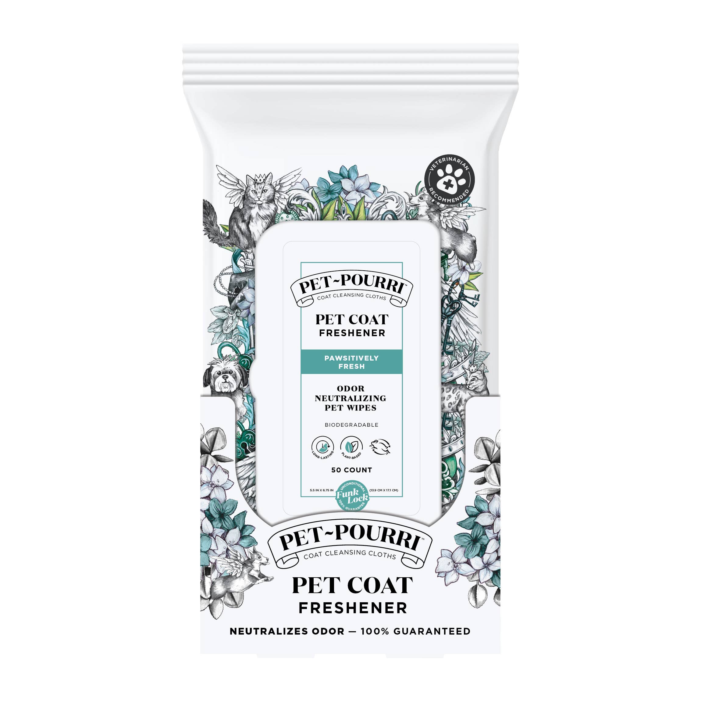 Pet Coat Wipes - 50ct - Pawsitively Fresh Scent