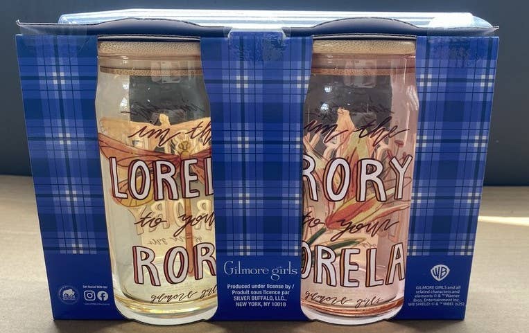 Gilmore Girls Rory Lorelai Script 2pk 16oz Glass Tumbler
