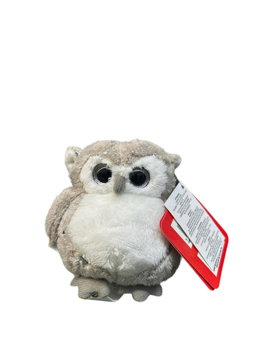 Silver Owl Stuffed Animal Ornament