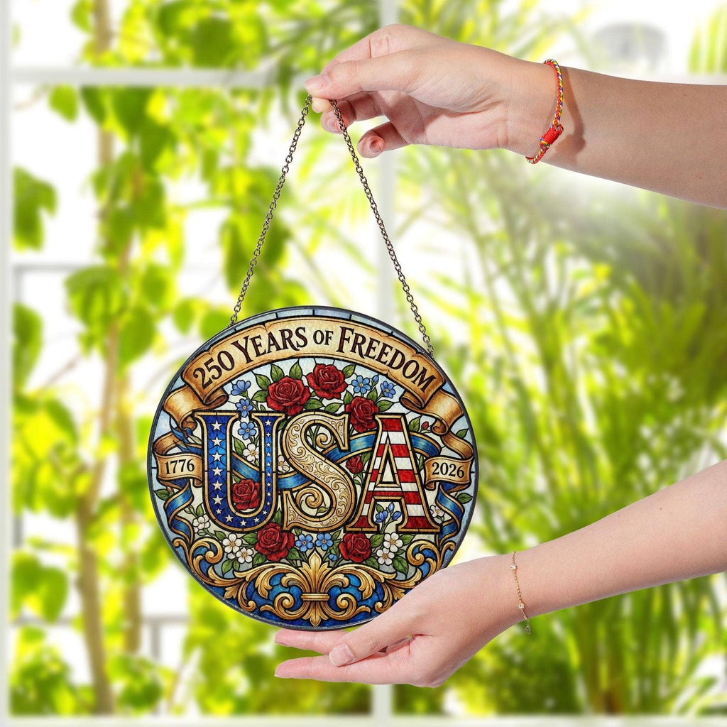 USA Stained Glass Suncatcher