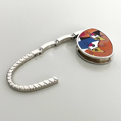 Foldable Purse Hook Hanger: Purple Baguette