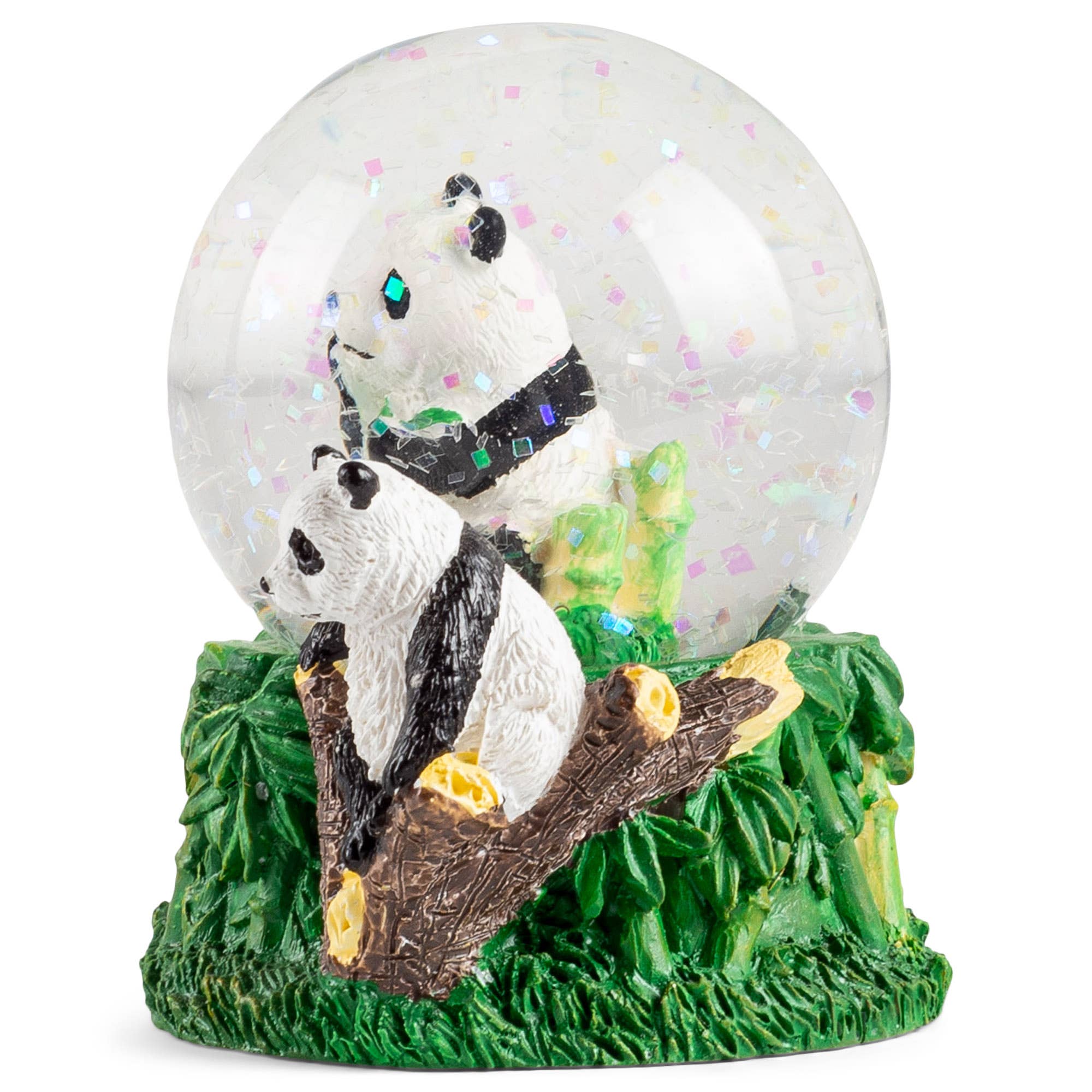 Bamboo Panda 3" x 3" Miniature Resin Stone Snow Globe