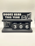Book Counter Sign with Numbers : Black Stand w/ White Blocks