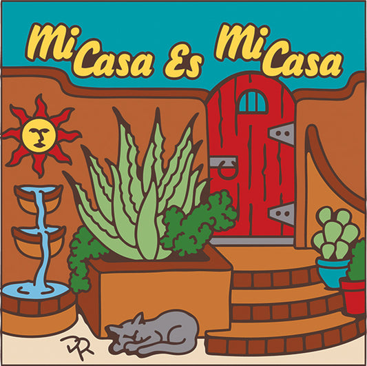 6x6 Tile Mi Casa Es Mi Casa Cactus Cat