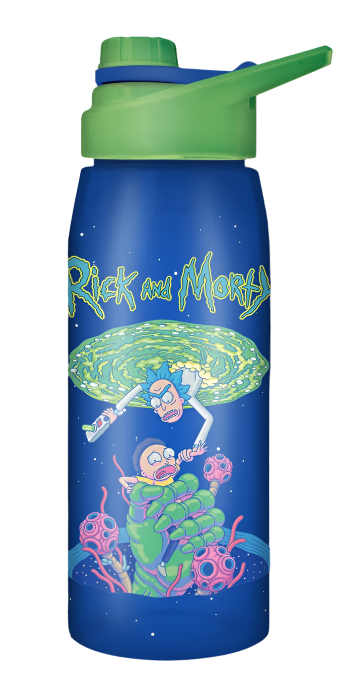 Rick and Morty Portal Grab Water Bottle w Screw Lid