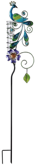 Peacock Rain Gauge Yard Stake