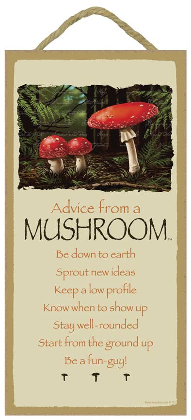 Advice from a Mushroom Wood Sign