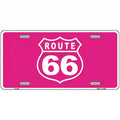 US Route 66 Pink Novelty Metal License Plate