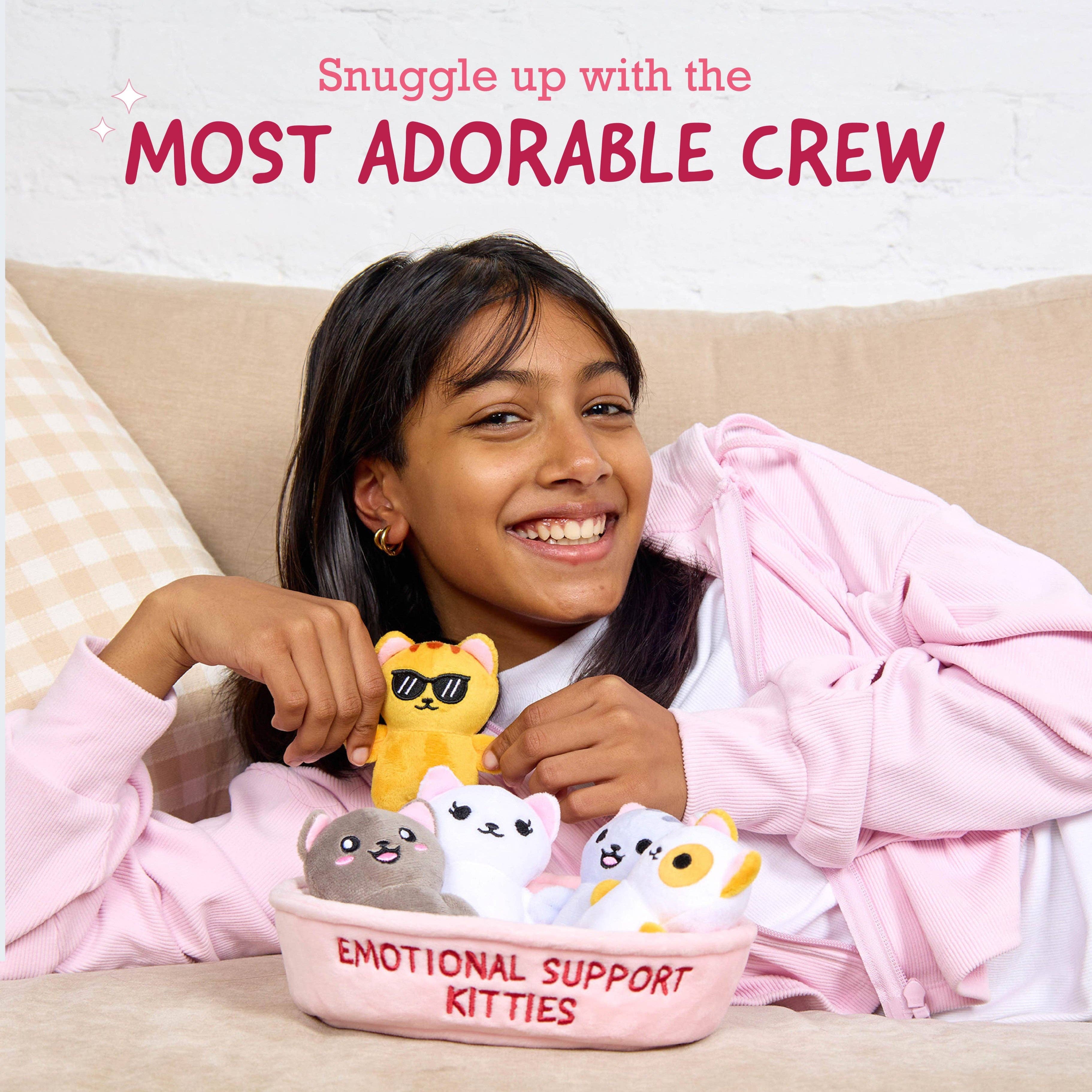 Emotional Support Kitties – Set of 5 Plush Cats in Cozy Container