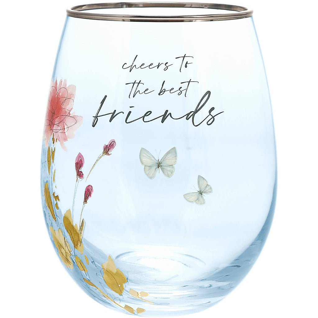 Cheers To the Best Friends Stemless Wine Glass