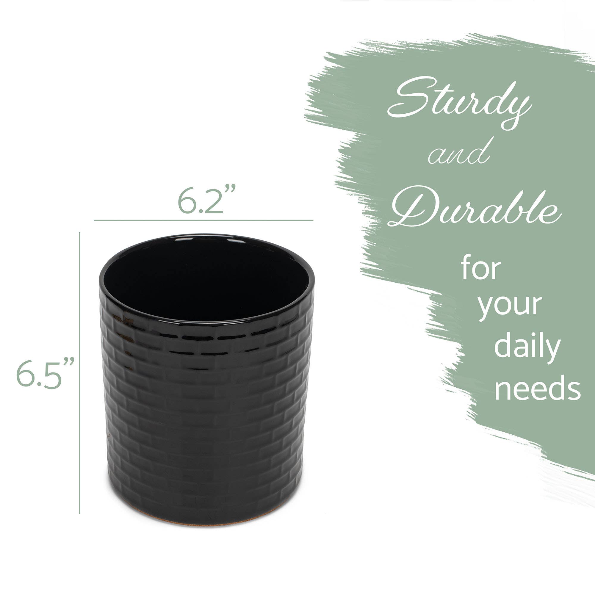 Utensil Crock Embossed Black