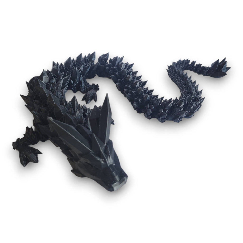 3D Printed Articulated Crystal Dragon: Tri-Color Red Blue Green / 12 inch
